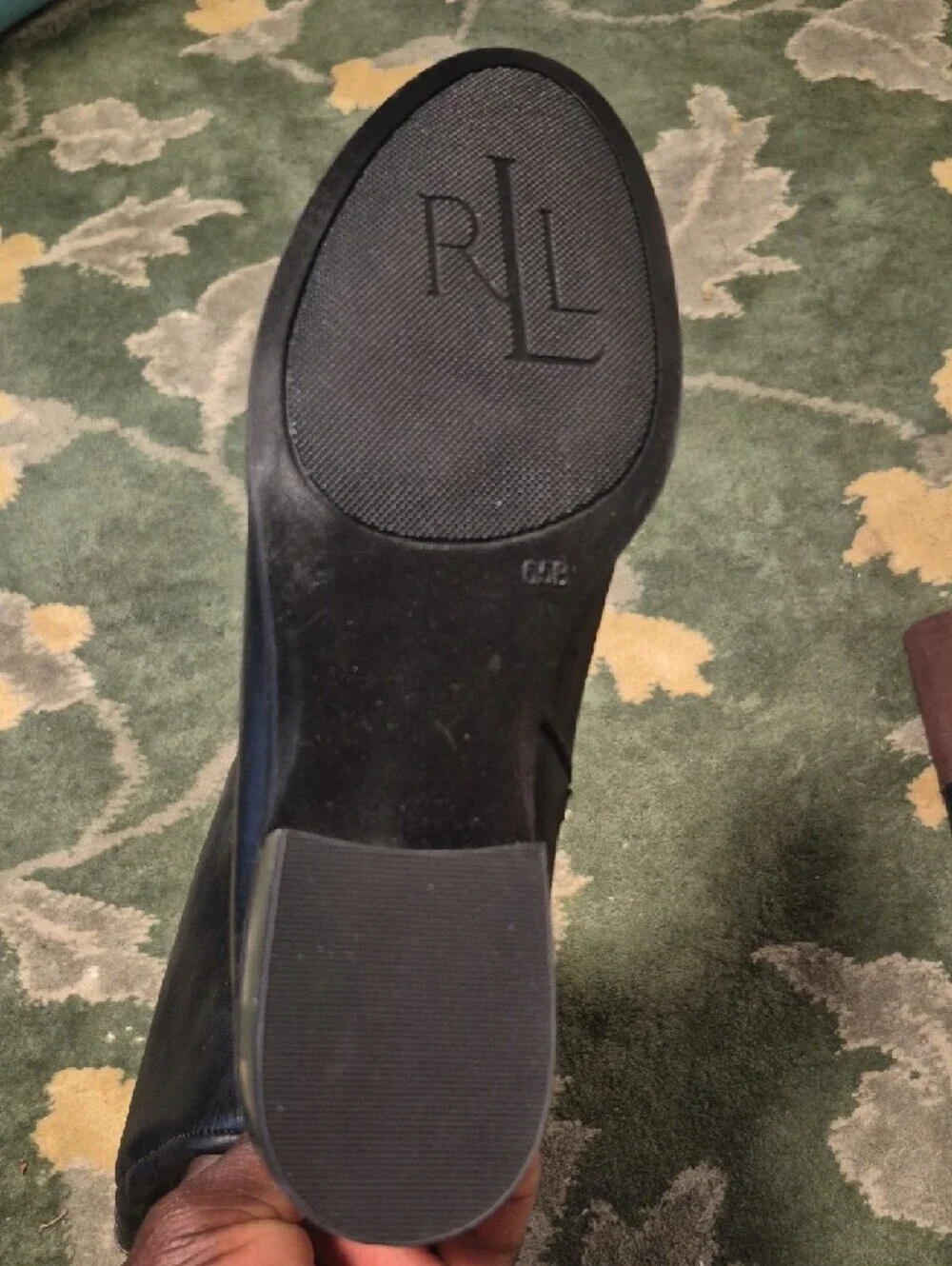 Ralph Lauren Two-Tone Leather Riding Boots - Black & Brown